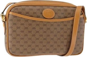 Gucci Pre-owned Vintage Cross Body Tas - Dames - Vintage Schoudertas - Beige - ONE Size - Leer - Vintage