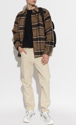 Moncler Wool Shirt Jacket, Mens, Brown