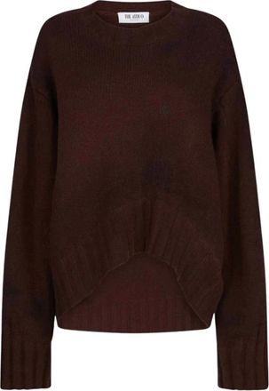 The Attico Truien & Vesten, Dames, Bruin, 2Xs, Wol, Felpa Girocollo Drop 1