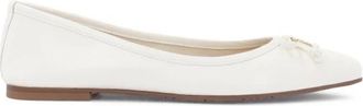 Kazar Witte leren ballerinas met hanger - Dames - Ballerinas - Wit - 35 EU - Leer - Schoenen