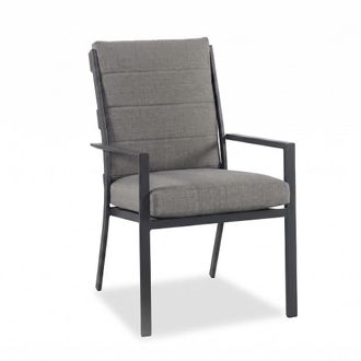 ED&Egrave;N JARD&Iacute; Silla aluminio de jard&iacute;n apilable antracita con coj&iacute;n 59 x 64 x 96cm