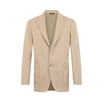 Brooks Brothers Plain Twill Wool-Cashmere Blazer - male - Brooks Brothers - Blazers - Beige - 3XL - Jackets