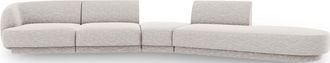 BLOOMINGLOFT 7-Sitzer Design Sofa Miley mit abgerundeter Form und Ottomane rechts - Chenille