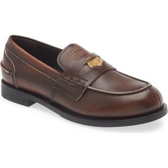 Miu Miu Penny Loafer in F0192 Ebano at Nordstrom, Size 9.5Us