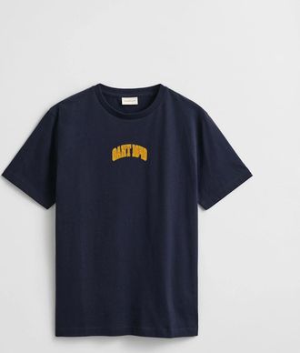 GANT Mens GANT Mens 1949 Graphic Short Sleeve T-Shirt - 433 Evening Blue - Navy - Size: 42