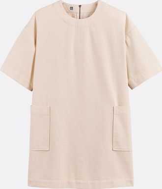 La Redoute Collections Rechte jurk in denim, kort, korte mouwen