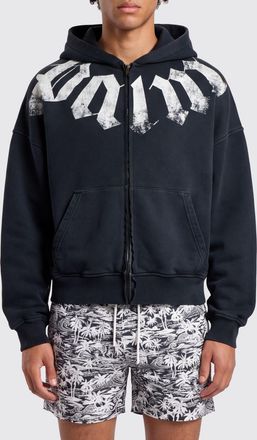 Palm Angels Cotton Zip-Up Hoodie with Logo Print