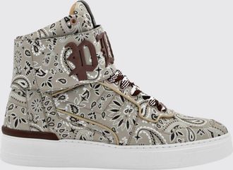 Philipp Plein Sneakers alte in pelle con stampa Paisley e caviglia imbottita