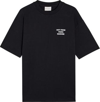 Dr&ocirc;le de Monsieur DR&Ocirc;LE DE Monsieur Le T-shirt Slogan Printed Cotton T-shirt - Black - XL