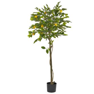 Beliani Beliani - Planta Artificial En Maceta Para Interior Decoraci&oacute;n De Pl&aacute;stico C&iacute;tricos 165 Cm Lemon Tree