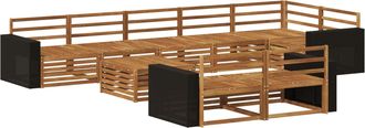 vidaXL Conjunto De Sof&aacute;s De Exterior 9 Uds. Vidaxl