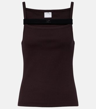 Courr&egrave;ges Courr&egrave;ges Tank top acanalado de algod&oacute;n