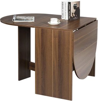 Costway Mesa De Madera Plegable Mesa De Comedor Para 4-7 Persona 163 X 80 X 75 Cm Marr&oacute;n - Costway
