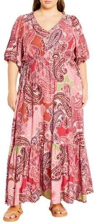 City Chic Flirtini Floral Print Maxi Dress in Sweet Thing at Nordstrom Rack, Size Xxs/12W