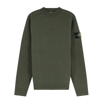 Stone Island Maglione Girocollo a Coste - - Knitwear - Uomo - Verde - 2XL