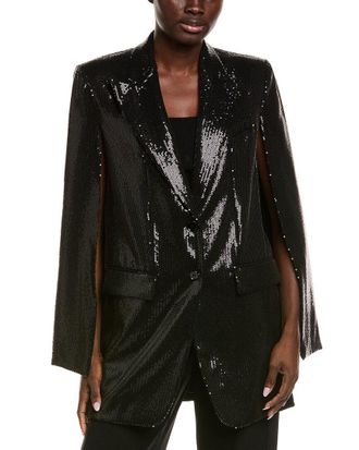 Michael Kors Sequin Silk-Blend Cape Jacket