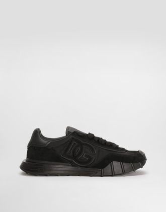 Dolce & Gabbana Dg Athletic Sneakers In Fabric And Calfskin - Man Sneakers Black 39.5