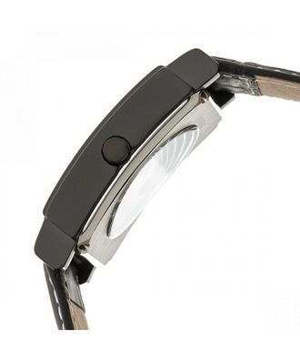 Heritor Mens Frederick Leather-Band Watch - Black Stainless Steel - One Size