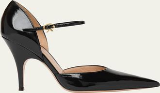 Gianvito Rossi 95mm Sofia Patent Leather dOrsay Pumps