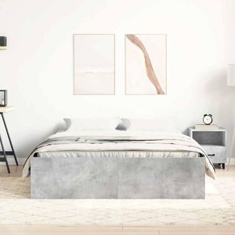 Berkfield Home Modern Bed Frame Concrete Grey 160x200 cm