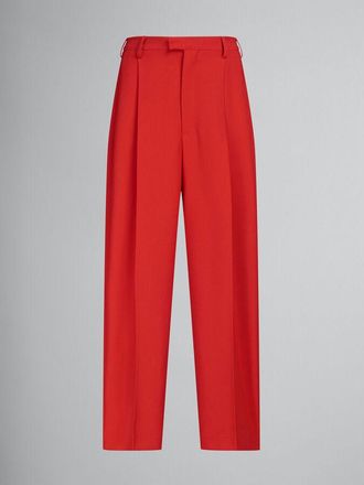 Marni WomenS Red High-Waisted Tailored Trousers, Size 6