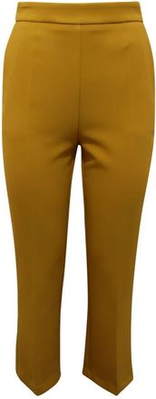 Elisabetta Franchi Tp 00151E2 Cropped Broeken - Dames - Slim Fit Broeken - Geel - S - Broeken