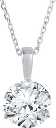 Pompeii3 1Ct Solitaire Round Cut Diamond Pendant 3-Prong Necklace Lab Grown