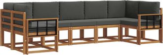 vidaXL Conjunto De Sof&aacute;s De Exterior 7 Uds. Natural Y Antracita Vidaxl