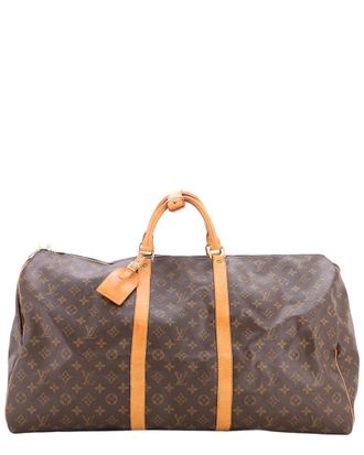Louis Vuitton Brown Monogram Canvas Keepall Bag 60 (Authentic Pre-Loved)