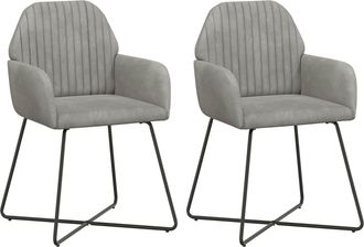 vidaXL Sillas De Comedor 2 Uds. Terciopelo Gris Claro 55 X 50 X 84 Cm Vidaxl