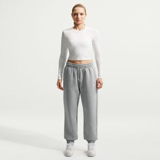 Nike Womens Nike Sportswear Phoenix Fleece High-Waisted Oversized Sweatpants in Grey | FZ5996-063