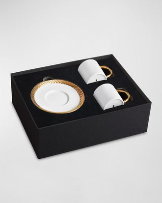 L'OBJET Corde Espresso Cup & Saucer, Set of 2