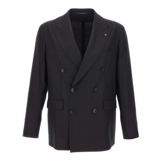 Tagliatore Double-Breasted Blazer - male - Tagliatore - Blazers - Black - XL - Suits