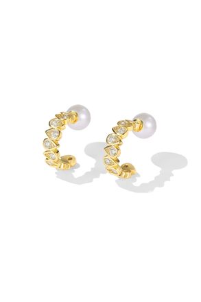 Classicharms Golden Teardrop Zirconia Earrings
