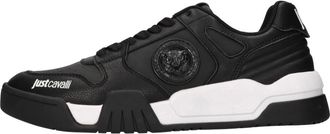 Just Cavalli Schoenen, Heren, Zwart, 44 EU, Leer, Leren en synthetisch leren sneakers