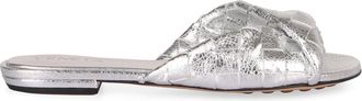 Bottega Veneta Leren Intrecciato Muiltjes - Dames - Sandalen - Grijs - 38 EU - Leer - Schoenen