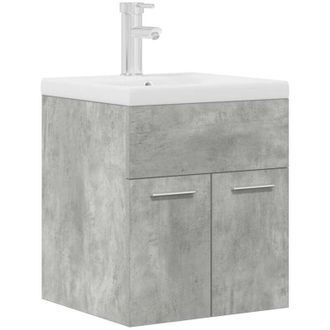 vidaXL vidaXL Mobile da Bagno con Lavabo Integrato e Rubinetto Grigio Cemento