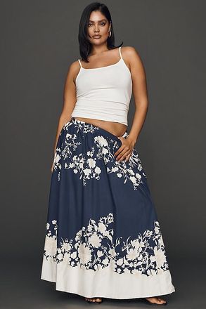 Maeve Jacie Poplin Printed Maxi Skirt by Maeve