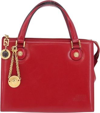 Versace Vintage Handbag Leather Red Leather Handbag (Pre-Owned)