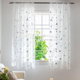 No Brand Dailygoods - Cortinas De 1 M De Largo - Cortinas De Voile - Transparentes