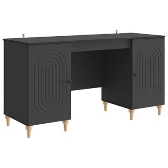 vidaXL Escritorio Negro 142,5 X 50 X 75 Cm Madera De Ingenier&iacute;a Vidaxl