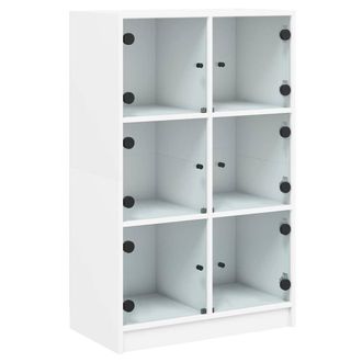 Berkfield Home Highboard with Doors White 68x37x109 cm Engineered Wood | Size: 68 x 37 x 109 cm