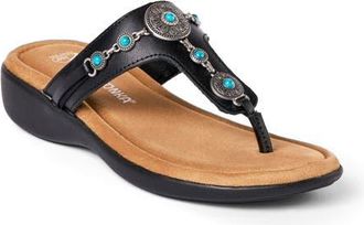 Minnetonka Brecca Flip Flop in Black Turquioise at Nordstrom, Size 10