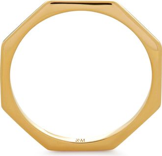Monica Vinader Octagon Stacking Ring in 18Ct Gold Vermeil at Nordstrom