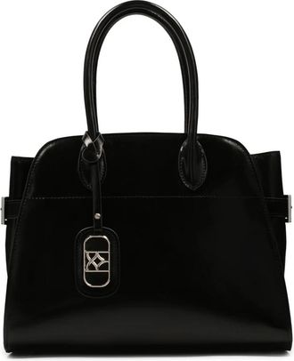 Kazar Elegante stijve handtas met handvatten - Dames - Handtassen - Zwart - ONE Size - Leer - Tassen