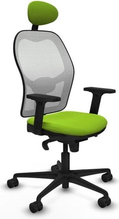 Piqueras y Crespo Piqueras Y Crespo - Jorquera Sincro Malla Blanca Similpiel Pistacho Brazos 2d Base Nailon Cabecero Fijo Ruedas 65mm Nailon