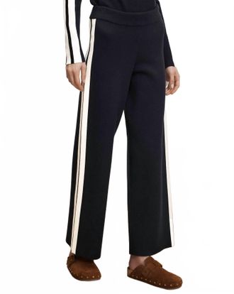 Veronica Beard Jenkins Knit Wide Leg Pants In Navy