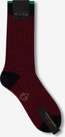 Alto Milano Baumwoll- und Kaschmirsocken mit Hahnentritt Gianni