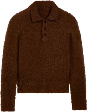 Ami Maglione con colletto polo - Marrone