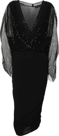 Emporio Armani Tulen jurk met pailletten - Zwart